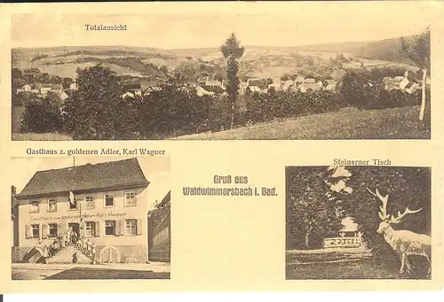 Waldwimmersbach Gasthaus gold. Adler gl1929 4.428