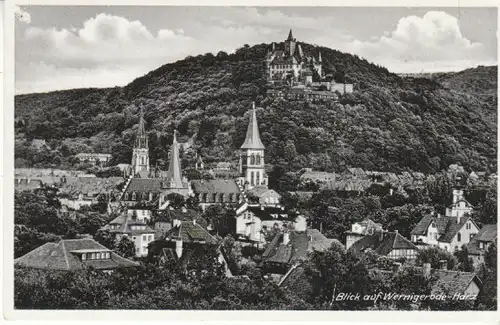 Wernigerode Harz Blick auf die Stadt feldpgl1940 B6455