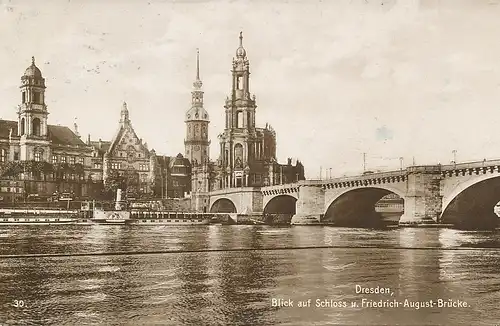 Dresden Friedrich-August-Brücke Schloss gl1927 118.107