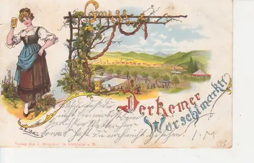 Bad Dürkheim Litho Wurstmarkt gl1901 93.656