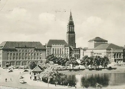 Kiel - Rathaus und Stadttheater gl1956 118.329