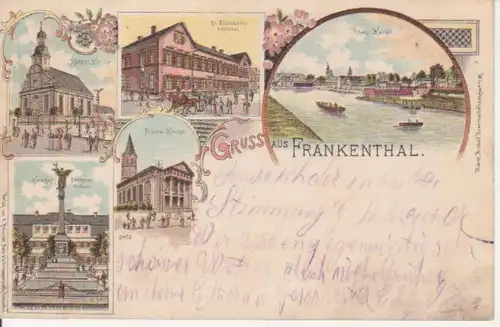 Frankenthal Litho Hospital Kirchen Kanal gl1899 93.676