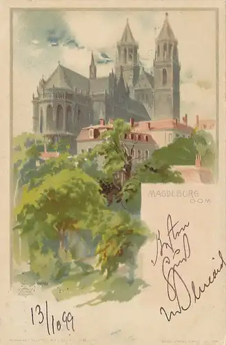 Magdeburg Dom Künstlerkarte gl1899 119.139
