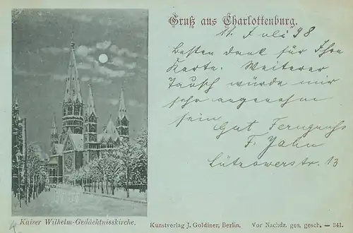 Berlin Gedächtniskirche bei Schnee gl1898 117.488