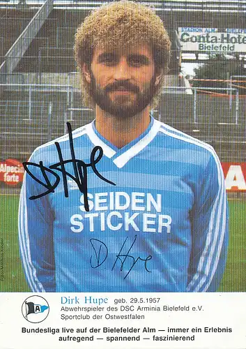 Fußball: Arminia Bielefeld D. Hupe Werbekarte 111.988