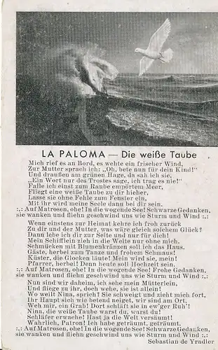 Liedtext: La Paloma - Die weiße Taube ngl 119.010