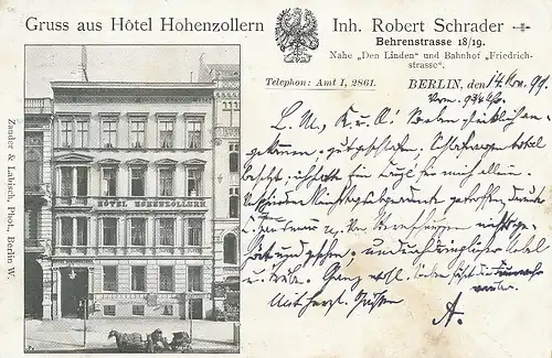 Berlin Hotel Hohenzollern gl1899 117.518