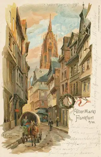 Frankfurt a.M. Alter Markt Künstler-AK gl1899 132.366