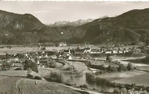 Großweil mit Karwendelgebirge gl1954 120.134