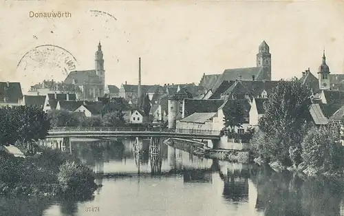 Donauwörth Stadtpartie mit Wörnitz gl1912? 122.666