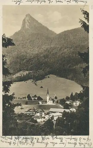 Dorf Kreuth mit Leonhardstein Panorama gl1934 119.321