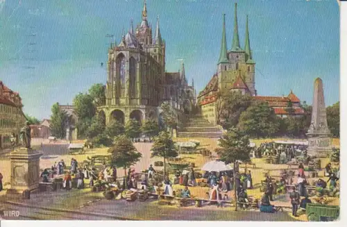 Erfurt Dom und Severikirche Markt gl1926 92.542