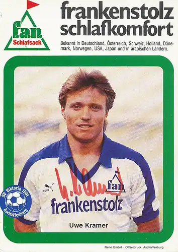 Fußball: V. Aschaffenb. Uwe Kramer Werbekarte 111.943