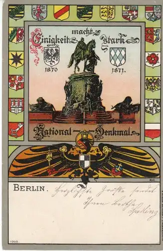 Berlin Nationaldenkm.Einigkeit m.stark gl1899 B4985