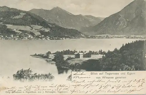 Tegernsee Panorama von Wiessee gesehen gl1901 119.408