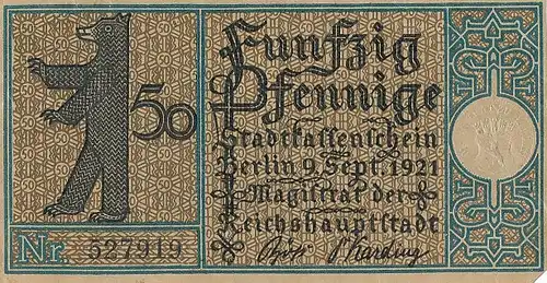 Berlin Gutschein über 50 Pfennig 117.910