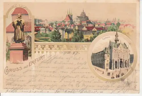 Erfurt Rathaus Lutherdenkmal Panorama gl1897 92.563