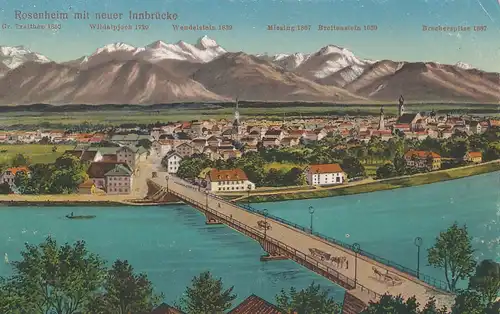 Rosenheim Neue Innbrücke Panorama feldpgl1916 119.591