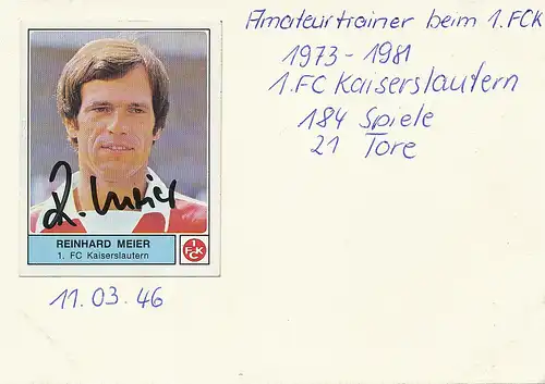 Fußball: 1.FC Kaiserslautern Reinhard Meier 112.345