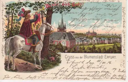 Erfurt Litho Stadtpanorama gl1906 92.555