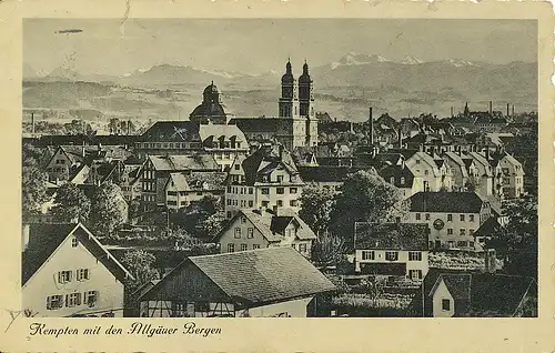 Kempten Panorama mit Allgäuer Bergen gl1936 123.519