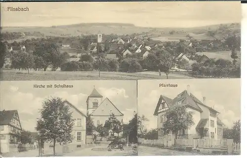 Flinsbach Kirche Schule Pfarrhaus Panorama gl1928 4.437