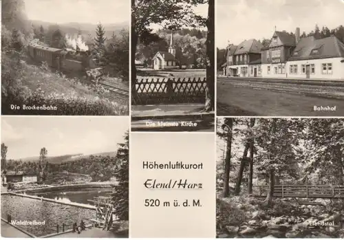 Elend Harz Mehrbild-AK mit Brockenbahn gl1975 B6400