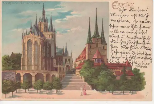 Erfurt Dom und Severikirche gl1908 92.558