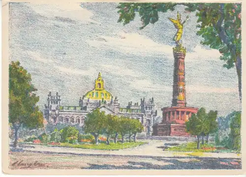 E.LANGKAU Berlin Siegessäule Reichstag ngl B4759