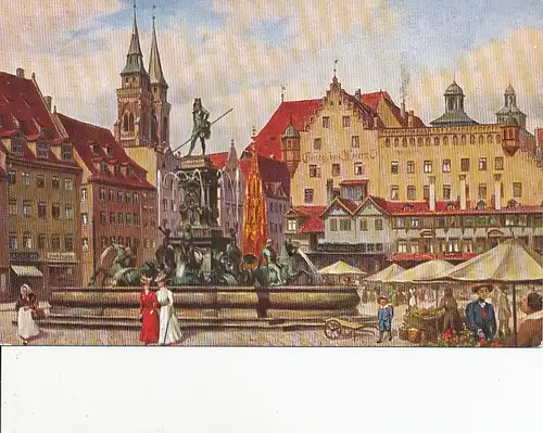 Nürnberg Hauptmarkt Neptunbrunnen ngl 124.562