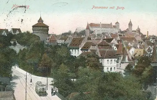 Nürnberg Panorama mit Burg gl1906 124.370