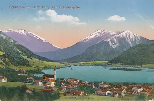 Schliersee mit Brecherspitz u. Jägerkamp gl1922 120.387