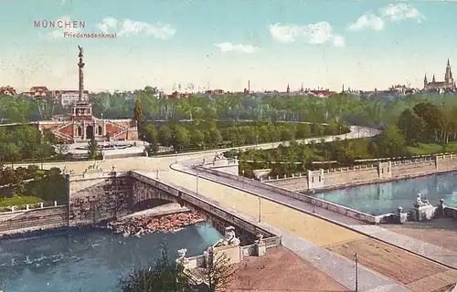 München Brücke und Friedensdenkmal gl1911 124.003