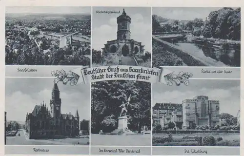 Saarbrücken Mehrbildkarte Teilansichten gl1942 95.035