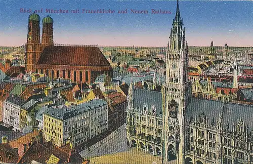 München Frauenkirche Rathaus Panorama gl1919 124.118