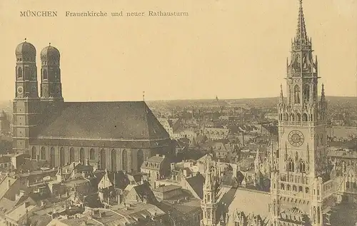 München Frauenkirche Rathausturm Panorama ngl 124.128