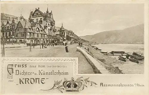 Aßmannshausen a.Rh. Haus Krone gl1914 130.088