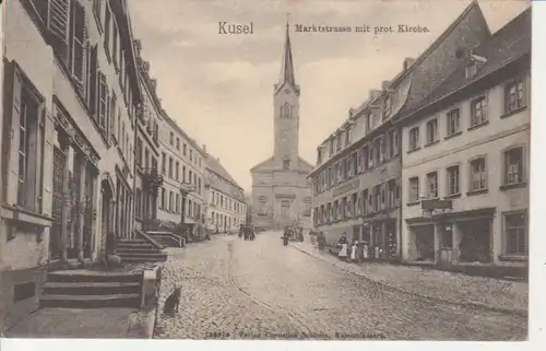 Kusel Marktstraße mit prot. Kirche ngl 92.883