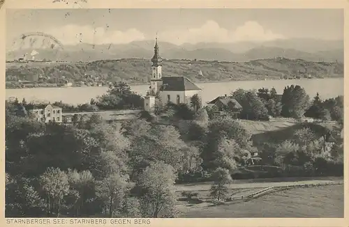 Starnberg mit See Panorama gegen Berg gl1927 119.333