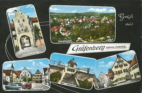 Gräfenberg Marktplatz Rathaus Tor Totale gl1965 120.946