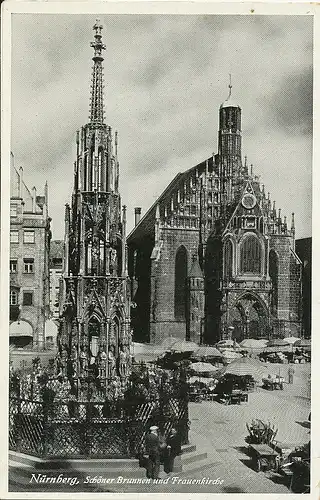 Nürnberg Schöner Brunnen Frauenkirche gl1943 124.441