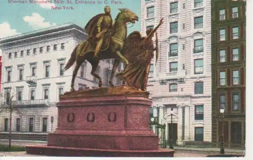 New York Sherman Monument 59th Street gl1909 204.216