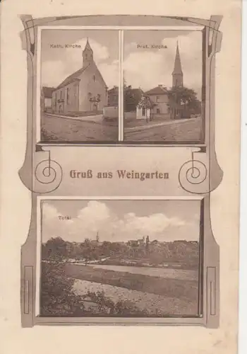 Weingarten Kath./Prot. Kirche Panorama gl1915 93.796