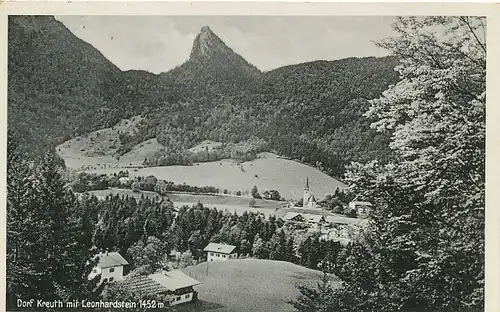 Kreuth Panorama mit Leonhardstein gl1935 119.349