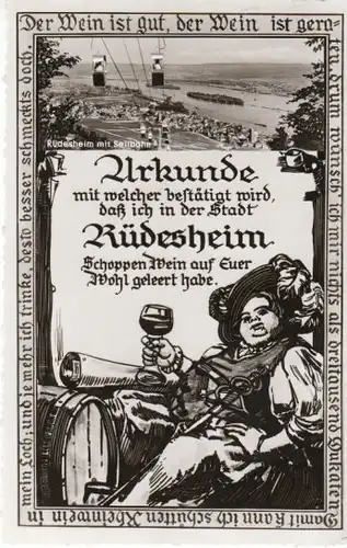 Rüdesheim Schoppen-Urkunde ngl B8076