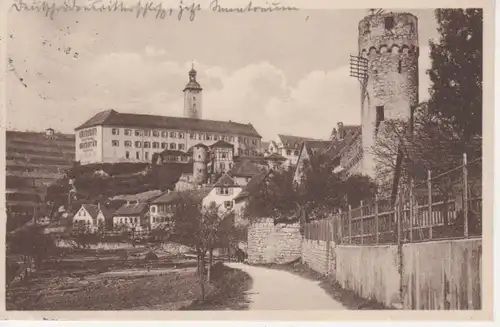 Gundelsheim Panorama mit Schloss gl1930 93.148