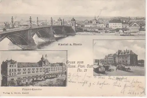 Kastel a.R. Kaserne Bahnhof Panorama gl1904 94.620