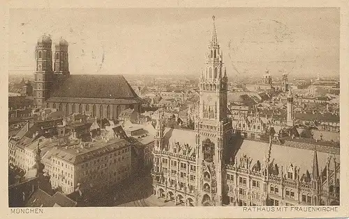 München Rathaus Frauenkirche Panorama gl1925 123.880