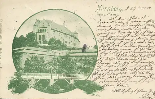 Nürnberg die Burg von Westen gesehen gl1900 124.632