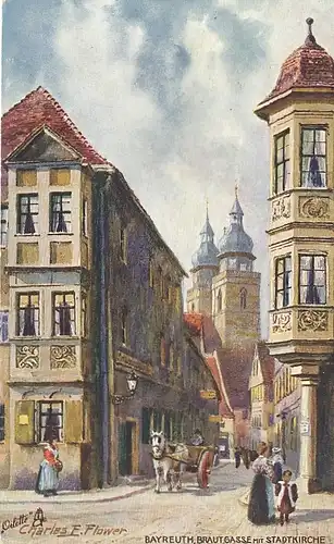 Bayreuth Brautgasse mit Stadtkirche ngl 121.742